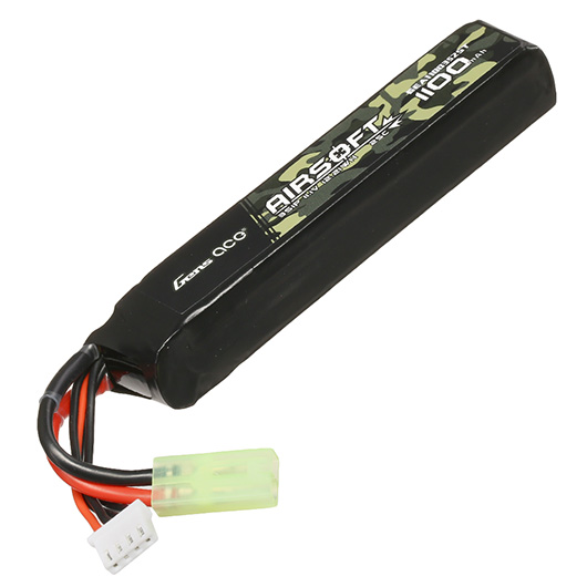 Gens Ace Airsoft LiPo Akku 11,1V 1100mAh 25C / 80C Stock-Tube Type m. Mini-Tam Anschluss