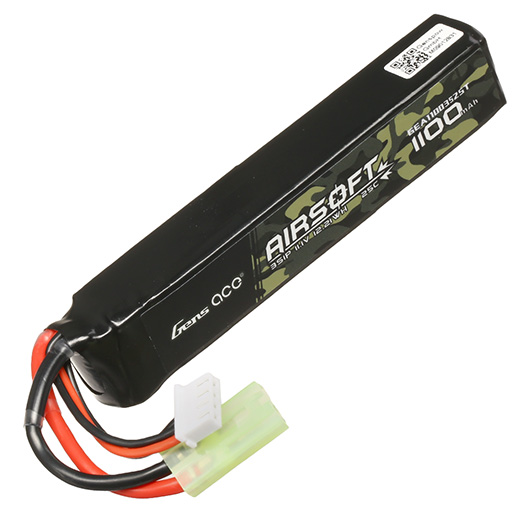 Gens Ace Airsoft LiPo Akku 11,1V 1100mAh 25C / 80C Stock-Tube Type m. Mini-Tam Anschluss Bild 2