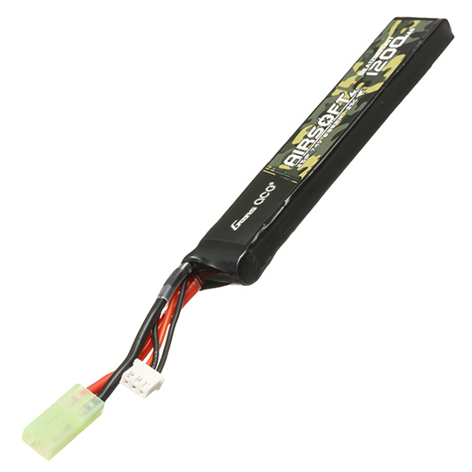 Gens Ace Airsoft LiPo Akku 7,4V 1200mAh 25C / 80C Long Stock-Tube Type m. Mini-Tam Anschluss