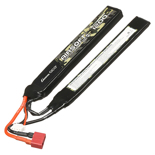 Gens Ace Airsoft LiPo Akku 11,1V 1200mAh 25C / 80C Small-Long Two-Panel Type m. T-Stecker Anschluss