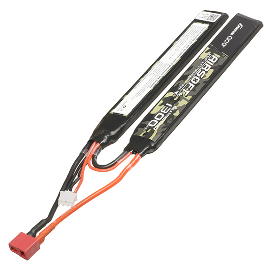 Gens Ace Airsoft LiPo Akku 7,4V 1300mAh 25C / 80C Small-Long Two-Panel Type m. T-Stecker Anschluss Bild 1