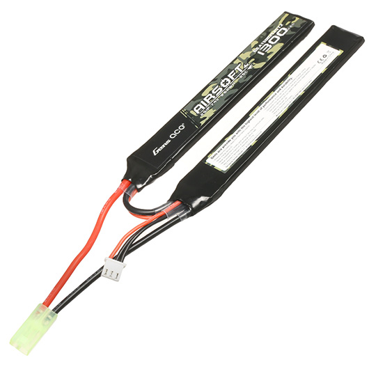 Gens Ace Airsoft LiPo Akku 7,4V 1300mAh 25C / 80C Small-Long Two-Panel Type m. Mini-Tam Anschluss Bild 1