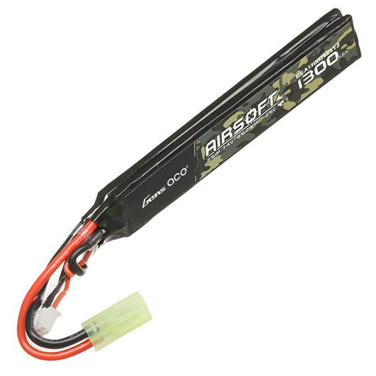 Gens Ace Airsoft LiPo Akku 7,4V 1300mAh 25C / 80C Small-Long Two-Panel Type m. Mini-Tam Anschluss Bild 2