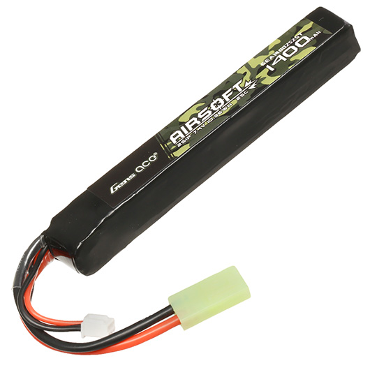 Gens Ace Airsoft LiPo Akku 7,4V 1400mAh 25C / 80C Long Stock-Tube Type m. Mini-Tam Anschluss