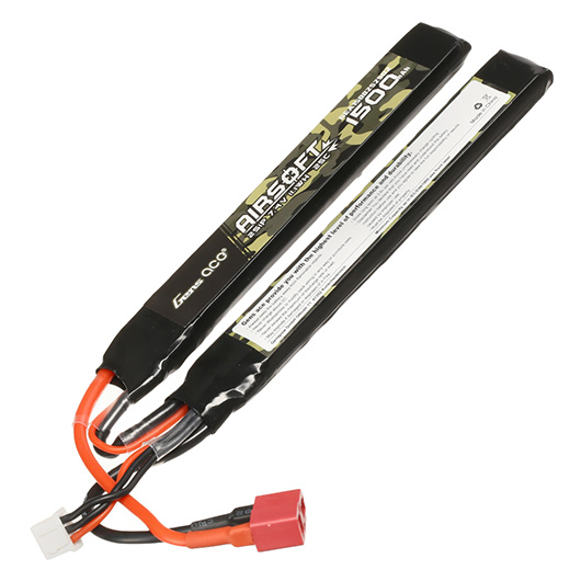 Gens Ace Airsoft LiPo Akku 7,4V 1500mAh 25C / 80C Small-Long Two-Panel Type m. T-Stecker Anschluss