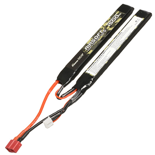 Gens Ace Airsoft LiPo Akku 7,4V 1500mAh 25C / 80C Small-Long Two-Panel Type m. T-Stecker Anschluss Bild 1