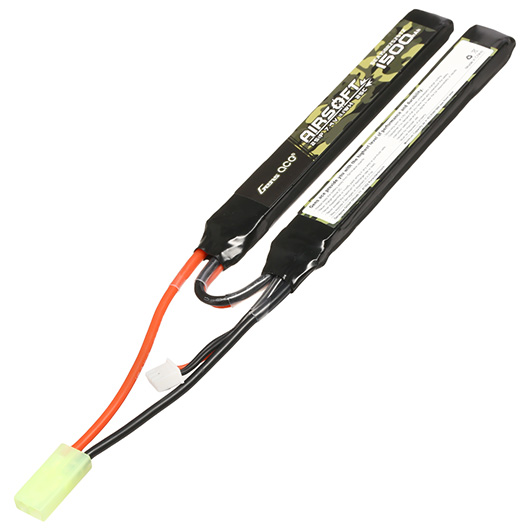 Gens Ace Airsoft LiPo Akku 7,4V 1500mAh 25C / 80C Small-Long Two-Panel Type m. Mini-Tam Anschluss Bild 1