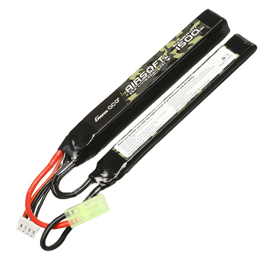 Gens Ace Airsoft LiPo Akku 11,1V 1500mAh 25C / 80C Small-Long Two-Panel Type m. Mini-Tam Anschluss