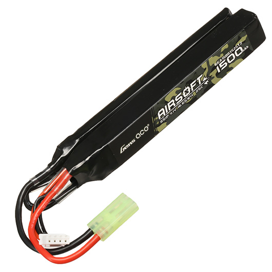 Gens Ace Airsoft LiPo Akku 11,1V 1500mAh 25C / 80C Small-Long Two-Panel Type m. Mini-Tam Anschluss Bild 2