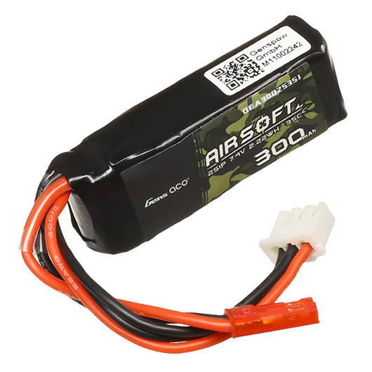 Gens Ace Airsoft LiPo Akku 7,4V 300mAh 35C / 70C f. Airsoftmodelle mit HPA-Systeme Bild 2