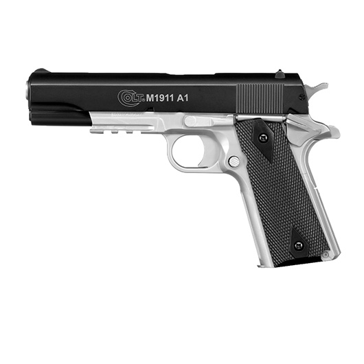 Cybergun Colt M1911A1 mit Metallschlitten H.P.A. Fire Line Springer 6mm BB Dual Tone schwarz / silber Bild 1