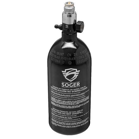 Soger Sports 0,8L / 48ci HPA Tank mit Regulator 3000 PSI / 850 PSI schwarz Bild 2