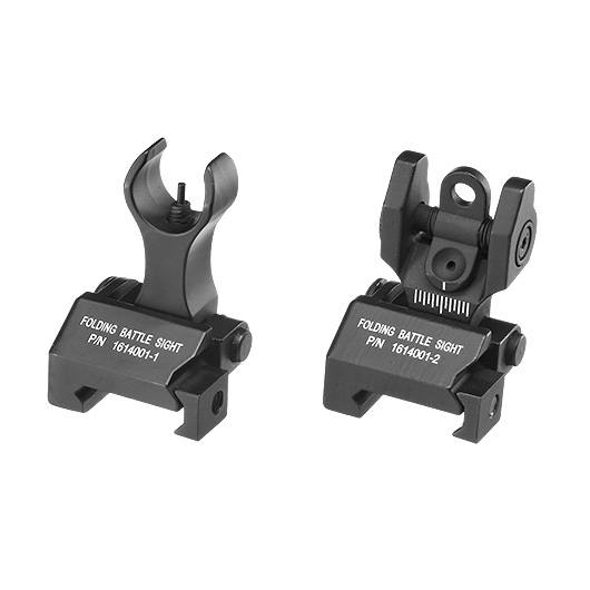 King Arms Folding Battle Sight Set Front / Rear fr 21mm Schienen schwarz