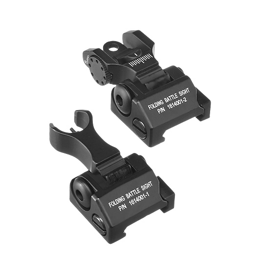 King Arms Folding Battle Sight Set Front / Rear fr 21mm Schienen schwarz Bild 1