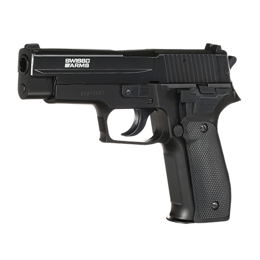 Cybergun Swiss Arms Navy Pistol mit Metallschlitten H.P.A. Fire Line Springer 6mm BB schwarz