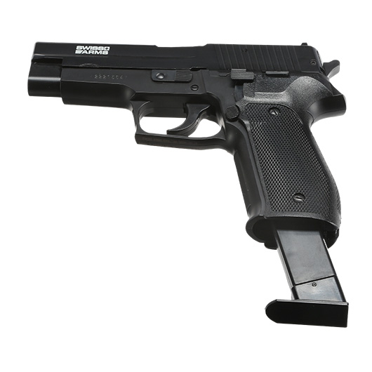 Cybergun Swiss Arms Navy Pistol mit Metallschlitten H.P.A. Fire Line Springer 6mm BB schwarz Bild 4