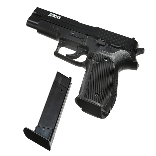 Cybergun Swiss Arms Navy Pistol mit Metallschlitten H.P.A. Fire Line Springer 6mm BB schwarz Bild 5
