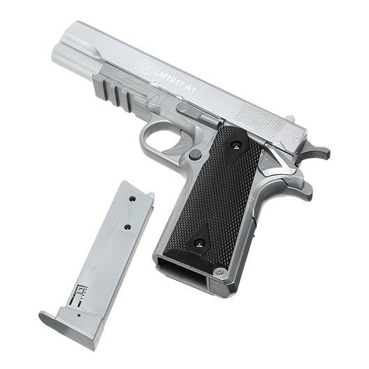 Cybergun Colt M1911A1 mit Metallschlitten H.P.A. Fire Line Springer 6mm BB silber Bild 5