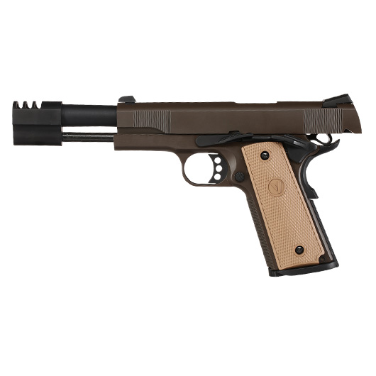 Vorsk Airsoft VP-X 1911 Vollmetall GBB 6mm BB Tan / Bronze Bild 2