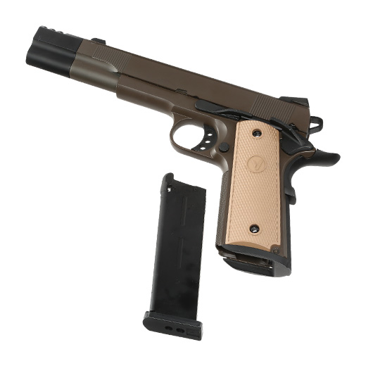 Vorsk Airsoft VP-X 1911 Vollmetall GBB 6mm BB Tan / Bronze Bild 6