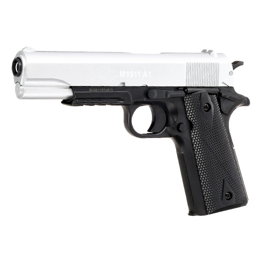 Cybergun Colt M1911A1 mit Metallschlitten H.P.A. Fire Line Springer 6mm BB Dual Tone silber / schwarz