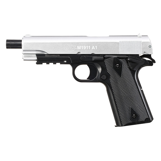 Cybergun Colt M1911A1 mit Metallschlitten H.P.A. Fire Line Springer 6mm BB Dual Tone silber / schwarz Bild 2