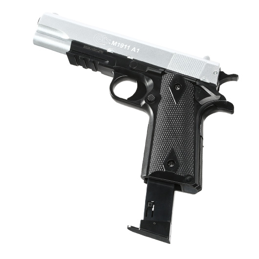 Cybergun Colt M1911A1 mit Metallschlitten H.P.A. Fire Line Springer 6mm BB Dual Tone silber / schwarz Bild 5