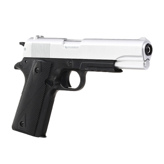 Cybergun Colt M1911A1 mit Metallschlitten H.P.A. Fire Line Springer 6mm BB Dual Tone silber / schwarz Bild 7