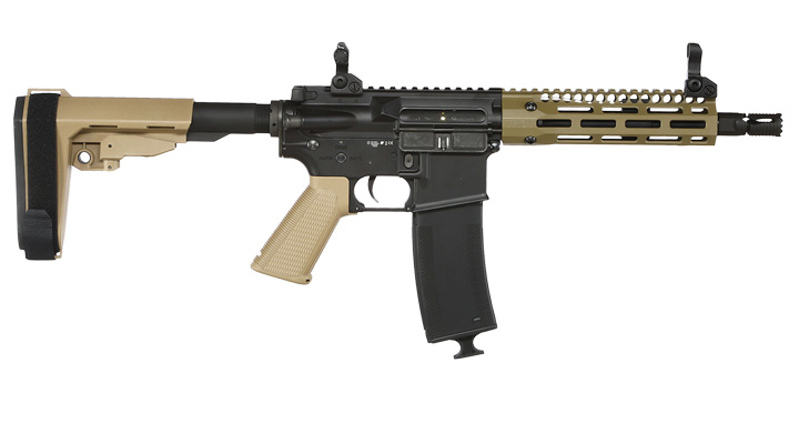 King Arms / EMG Troy Industries M4 SOCC 7.6 PDW Vollmetall S-AEG 6mm BB Dark Earth Bild 2