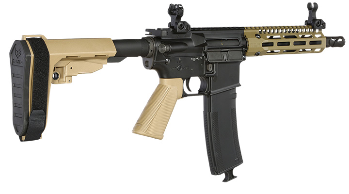 King Arms / EMG Troy Industries M4 SOCC 7.6 PDW Vollmetall S-AEG 6mm BB Dark Earth Bild 3