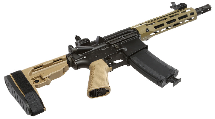 King Arms / EMG Troy Industries M4 SOCC 7.6 PDW Vollmetall S-AEG 6mm BB Dark Earth Bild 4