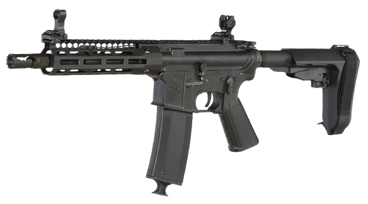 King Arms / EMG Troy Industries M4 SOCC 7.6 PDW Vollmetall S-AEG 6mm BB schwarz