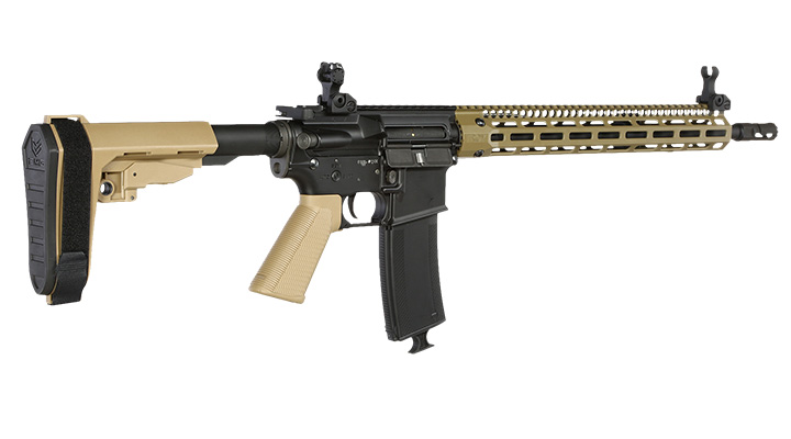 King Arms / EMG Troy Industries M4 SOCC 15 Carbine Vollmetall S-AEG 6mm BB Dark Earth Bild 3