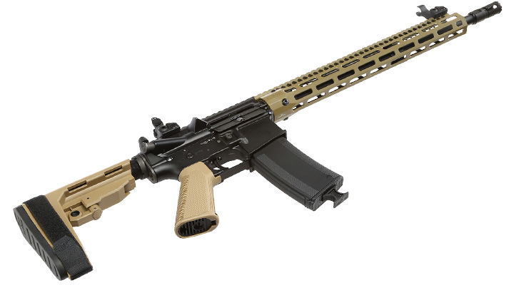 King Arms / EMG Troy Industries M4 SOCC 15 Carbine Vollmetall S-AEG 6mm BB Dark Earth Bild 4
