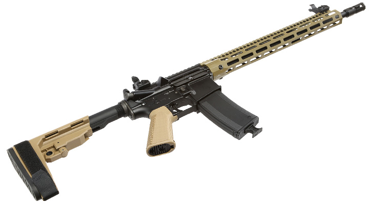 King Arms / EMG Troy Industries M4 SOCC 15 Carbine Vollmetall S-AEG 6mm BB Dark Earth Bild 5