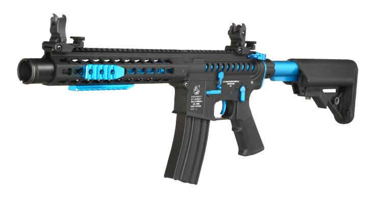 Cybergun Colt M4 Blast Blue Fox Vollmetall Komplettset S-AEG 6mm BB schwarz