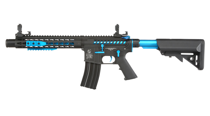 Cybergun Colt M4 Blast Blue Fox Vollmetall Komplettset S-AEG 6mm BB schwarz Bild 1