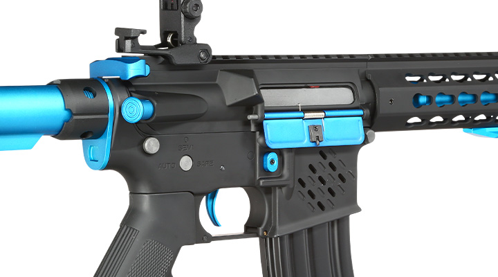Cybergun Colt M4 Blast Blue Fox Vollmetall Komplettset S-AEG 6mm BB schwarz Bild 8