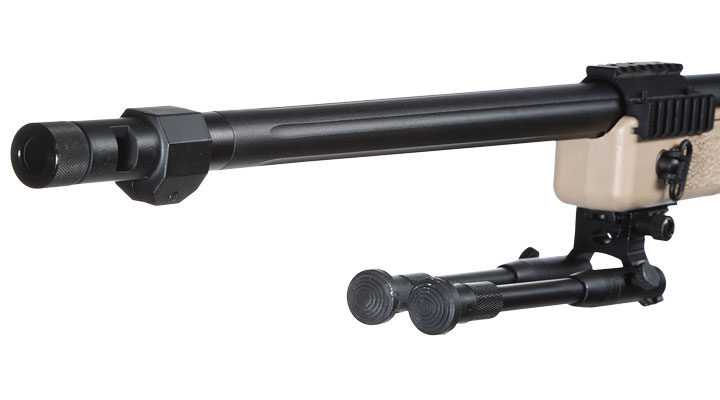 Well MB4416D USMC M40A5 Snipergewehr inkl. Zweibein / Zielfernrohr Springer 6mm BB tan Bild 5
