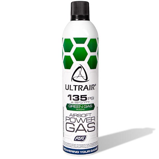 Ultrair Airsoft Power Gas 135 PSI Power Green Gas 570ml - mit Silikon