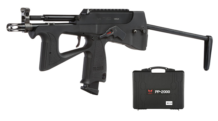 Modify PP-2000 Submachine Gun Polymer GBB 6mm BB schwarz inkl. E-Magazin / Koffer - Special Edition