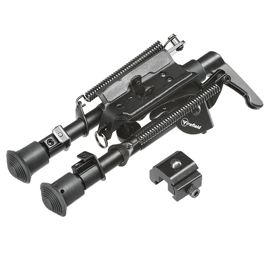 Firefield Stronghold Metall Zweibein 140 - 215 mm mit Gummife und 20 - 22mm- / Sniper-Halterung schwarz