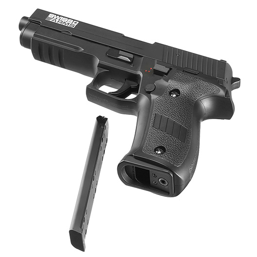 Swiss Arms Navy Pistol m. Metallschlitten Komplettset Airsoft AEP 6mm BB schwarz - MosFet / LiPo Version Bild 5