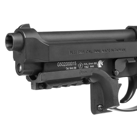 MP Airsoft 21mm Polymer Adapterschiene f. M9 GBB Pistolen schwarz Bild 6