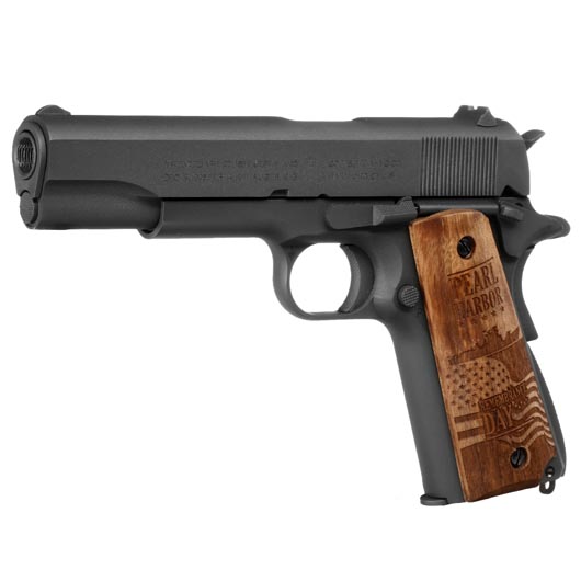 Cybergun Colt M1911A1 Vollmetall CO2 BlowBack 6mm BB matt-grau - 80th Pearl Harbor Collectors Edition