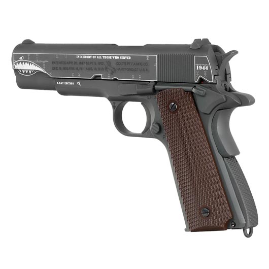 Cybergun Colt M1911A1 Vollmetall CO2 BlowBack 6mm BB matt-grau - 75th D-Day Collectors Edition Bild 8