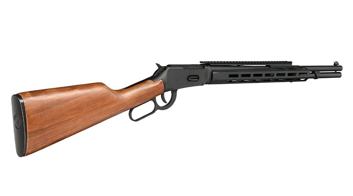 Double Bell M1894 Tactical Western Rifle mit Hlsenauswurf Vollmetall CO2 6mm BB schwarz - Echtholz-Version Bild 3