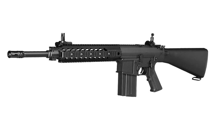 Versandrckufer Double Bell SR25 Rifle Professional Line Vollmetall S-AEG 6mm BB schwarz