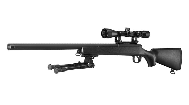 Double Bell VSR-10 Bolt Action Snipergewehr inkl. Zweibein / Zielfernrohr Springer 6mm BB schwarz