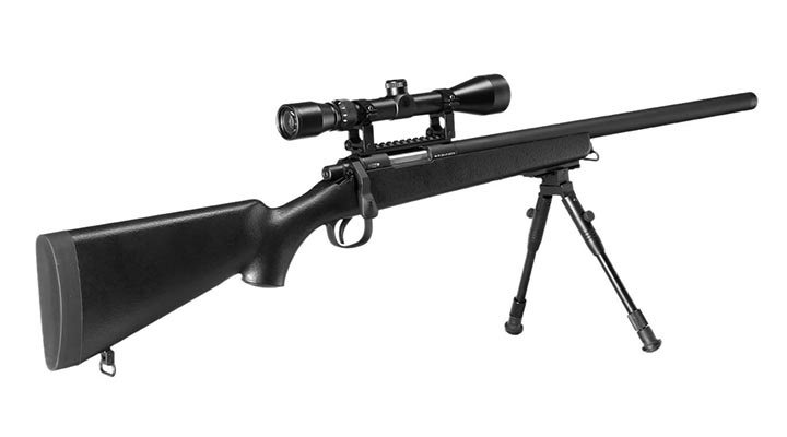 Double Bell VSR-10 Bolt Action Snipergewehr inkl. Zweibein / Zielfernrohr Springer 6mm BB schwarz Bild 3
